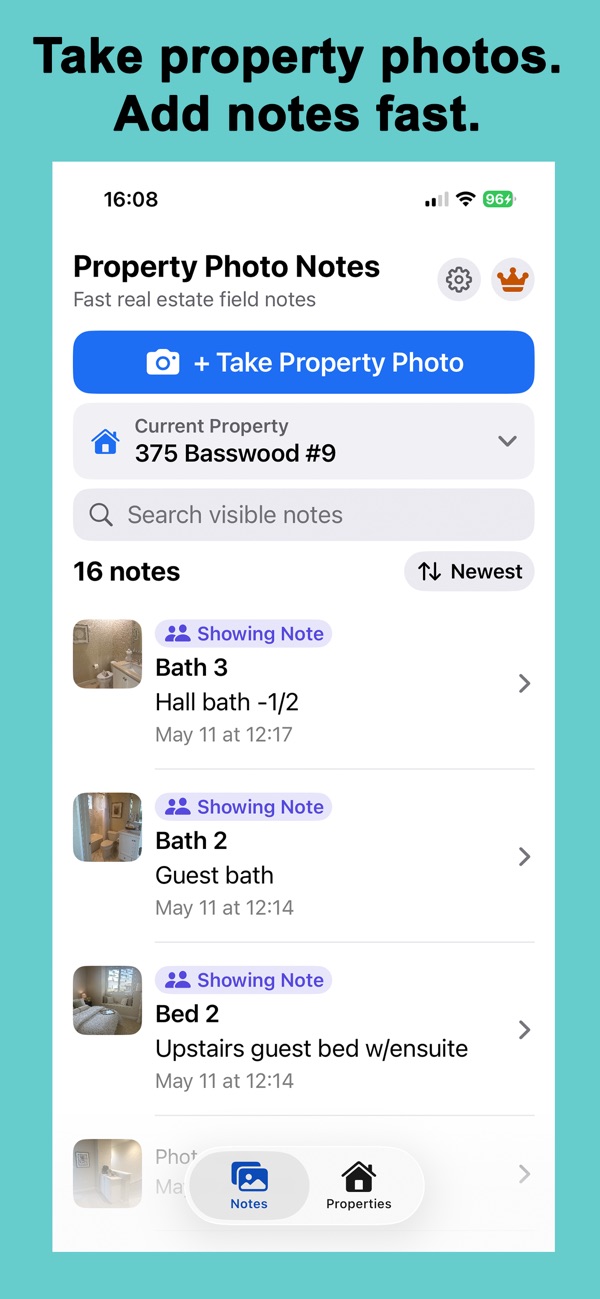 Property Photo Notes screenshot 1